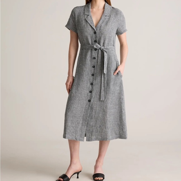 100% European Linen Button Front Dress quince dress NWT WOMANS SMALL - Picture 4 of 5